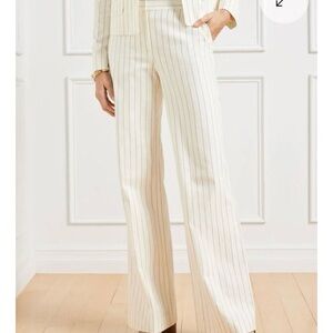 Talbots Greenwich Wide Leg Pinstripe Trousers